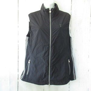EUC Golfino Vest 10 M L Navy Blue Side Stripe Windproof Waistcoat Jacket Golf